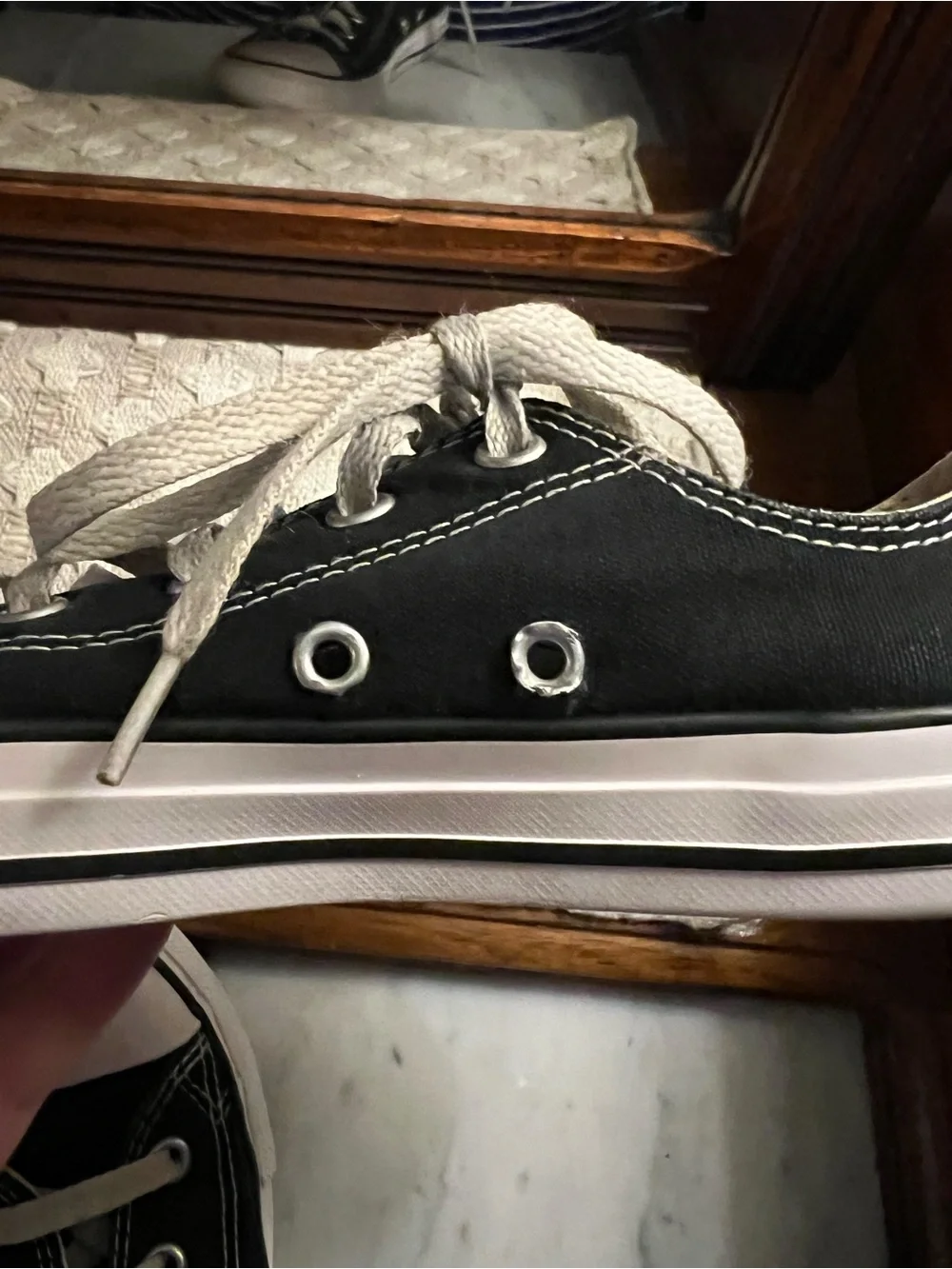 CONVERSE Classic Low Top Casual Streetwear Sneakers Black White Boy's Size 2